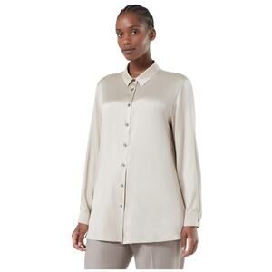 Marina Rinaldi Silk Satin Shirt - Color: Sand - Size: 21 (Medium 21-23)